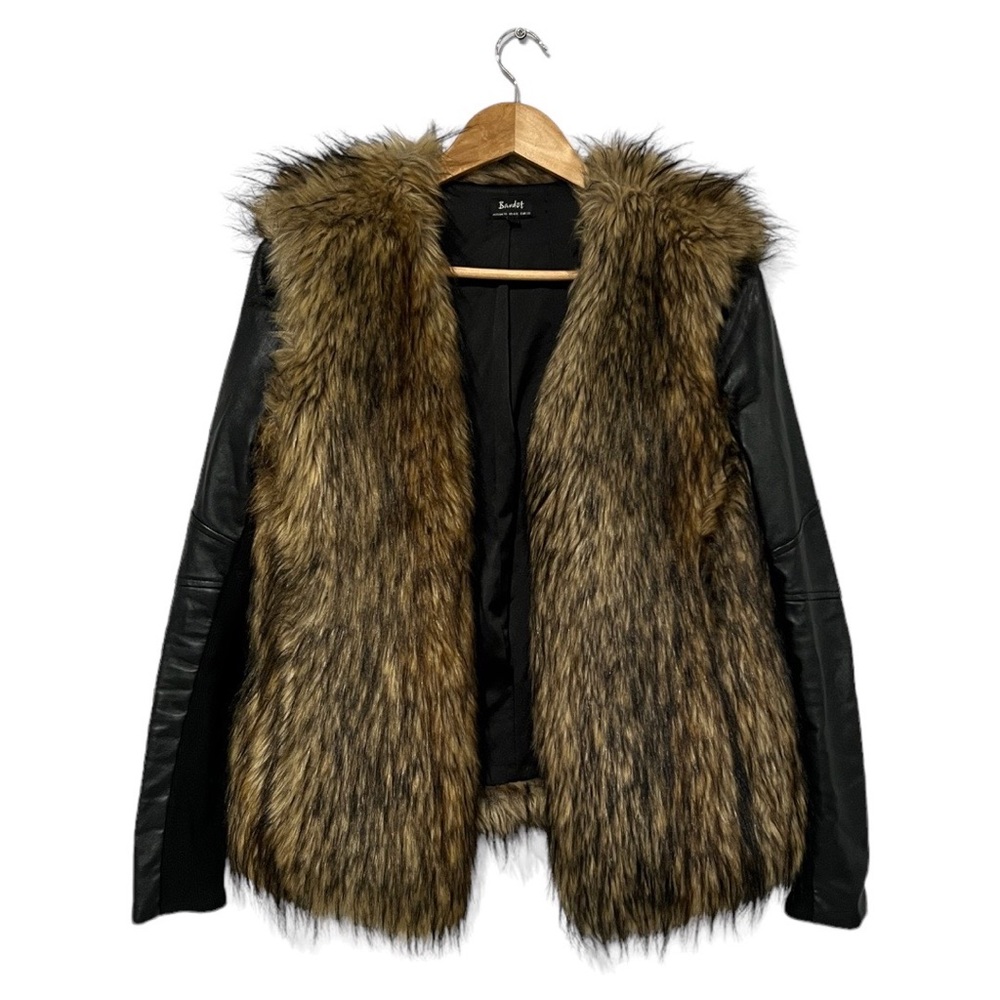Bardot Faux Fur Leather Jacket
